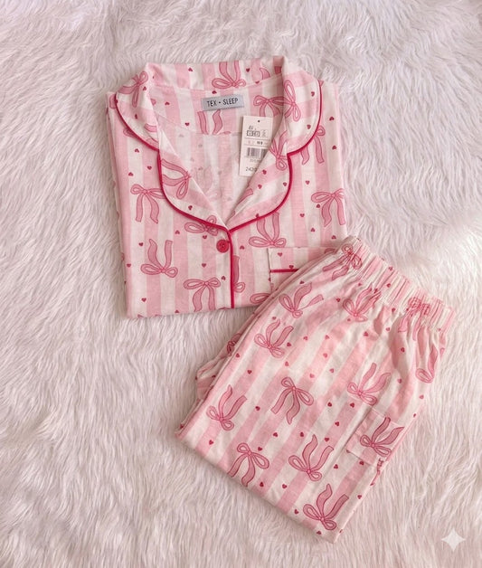 Ribbon heart T Classic summer PJ Set