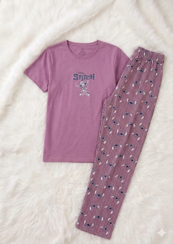 Stitch sand cotton pants summer pj set