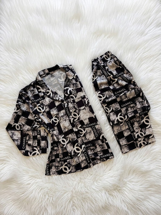 Chanel old silk satin Luxury pj set