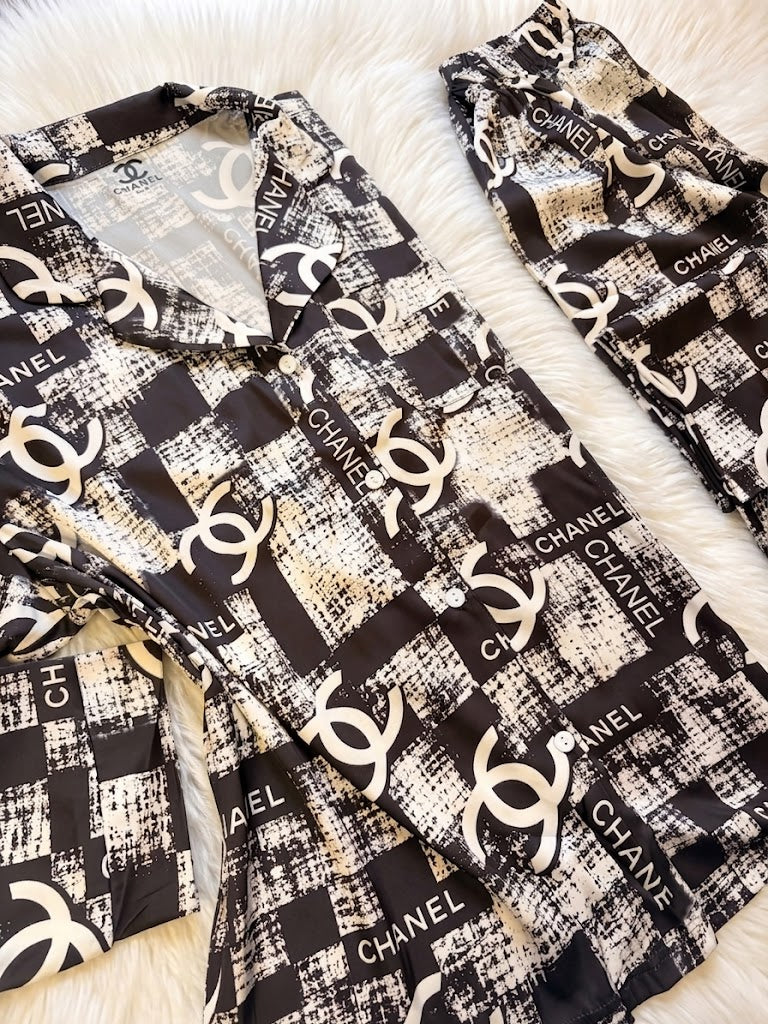 Chanel old silk satin Luxury pj set