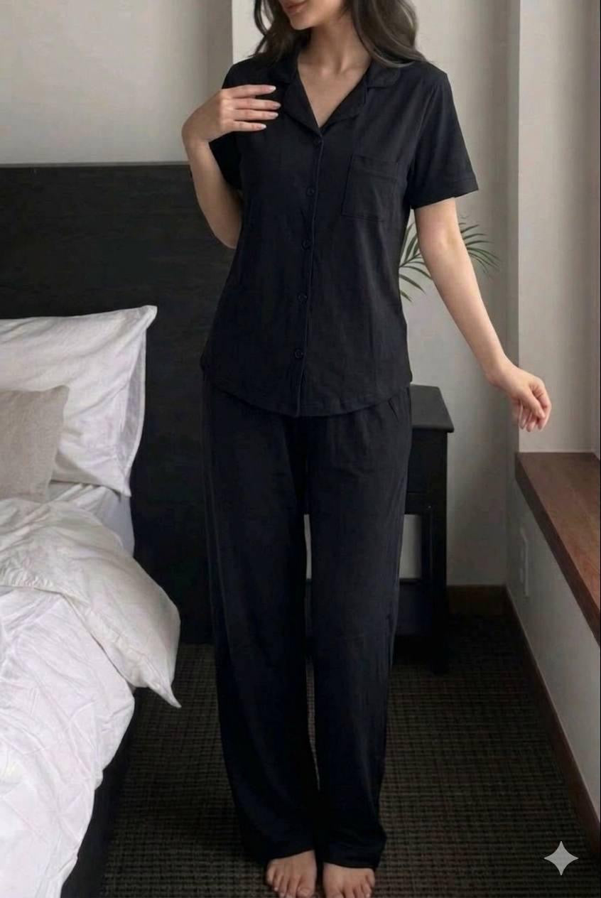 Luxury black Classic summer PJ Set