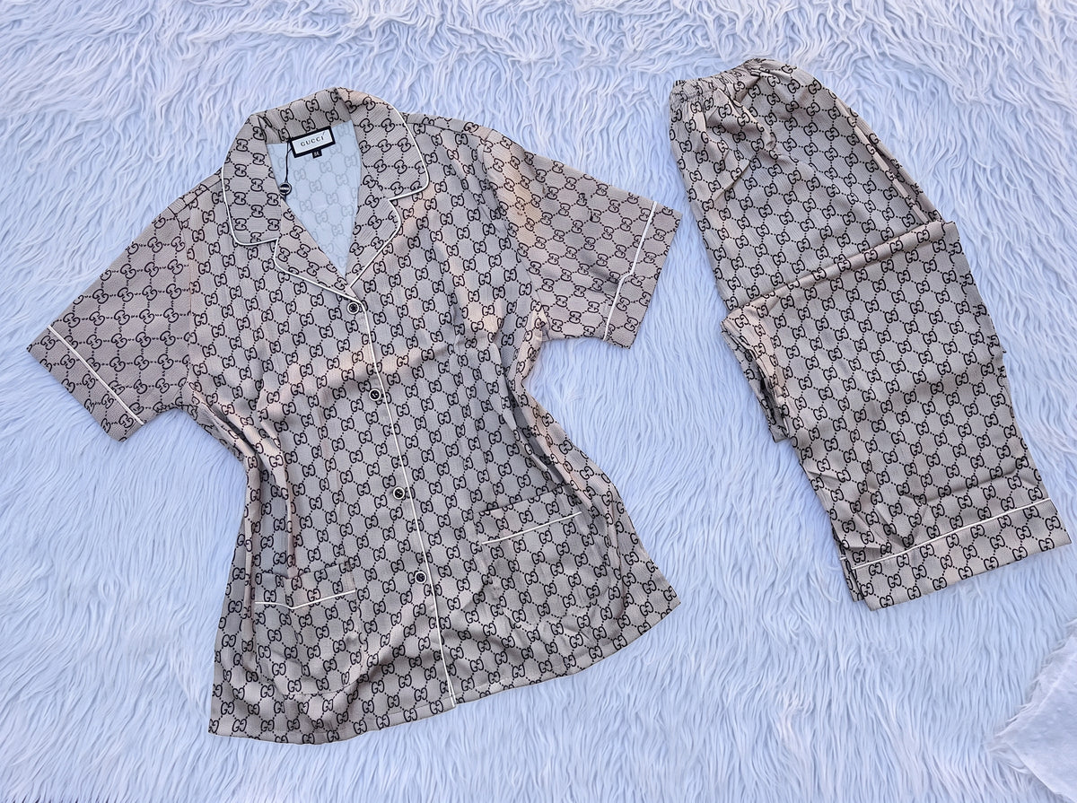 Gucci Half sleeves silk satin pj set