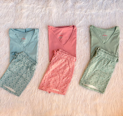 Ruffle shorts pj set