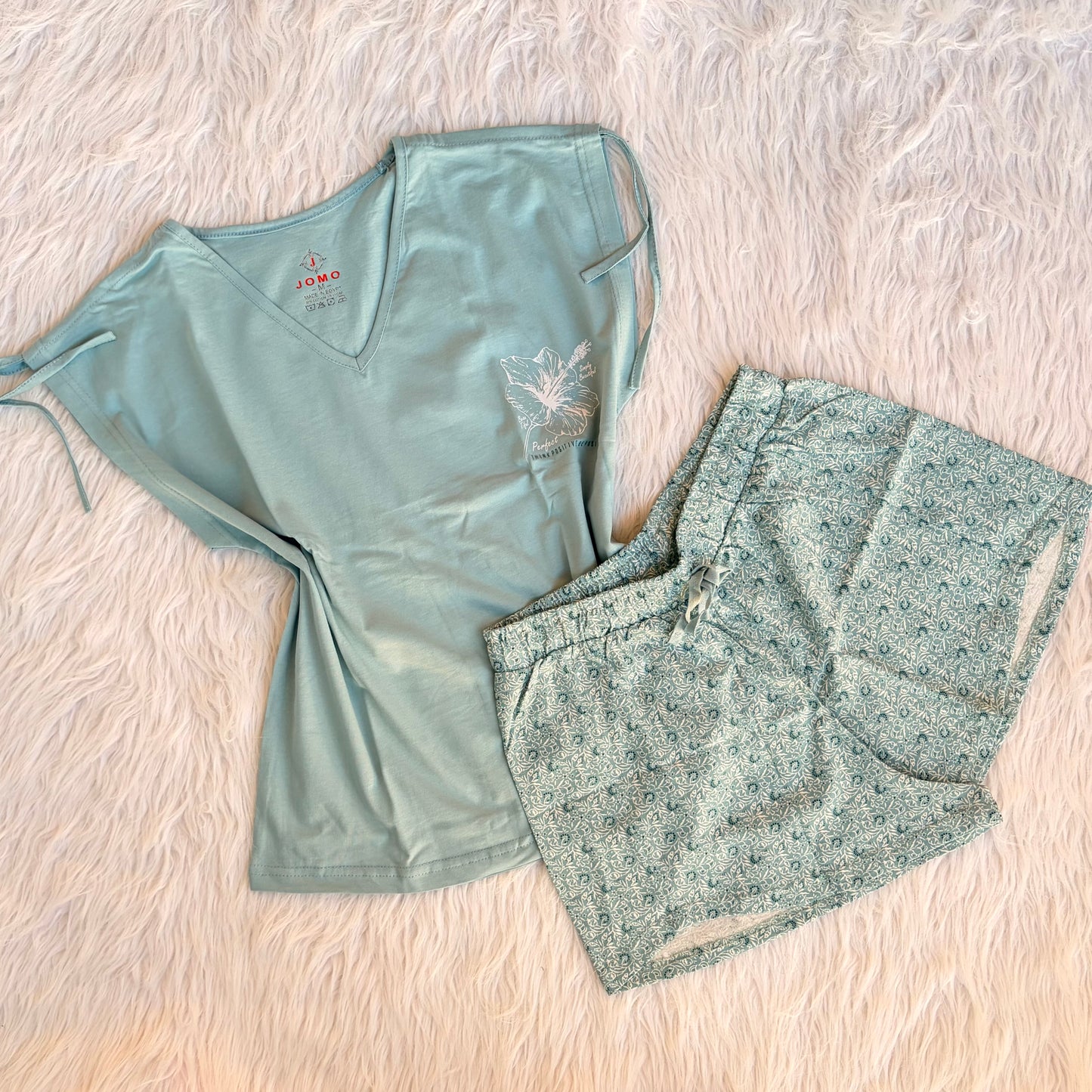 Ruffle shorts pj set