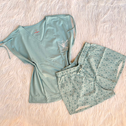 Ruffle shorts pj set