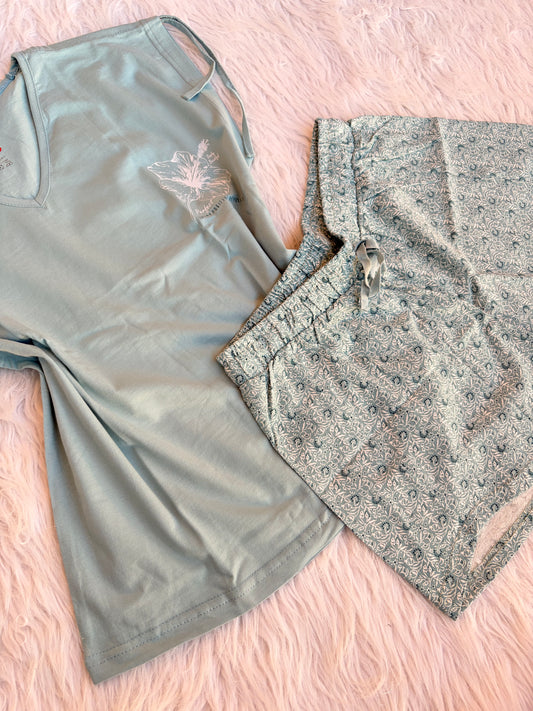 Ruffle shorts pj set