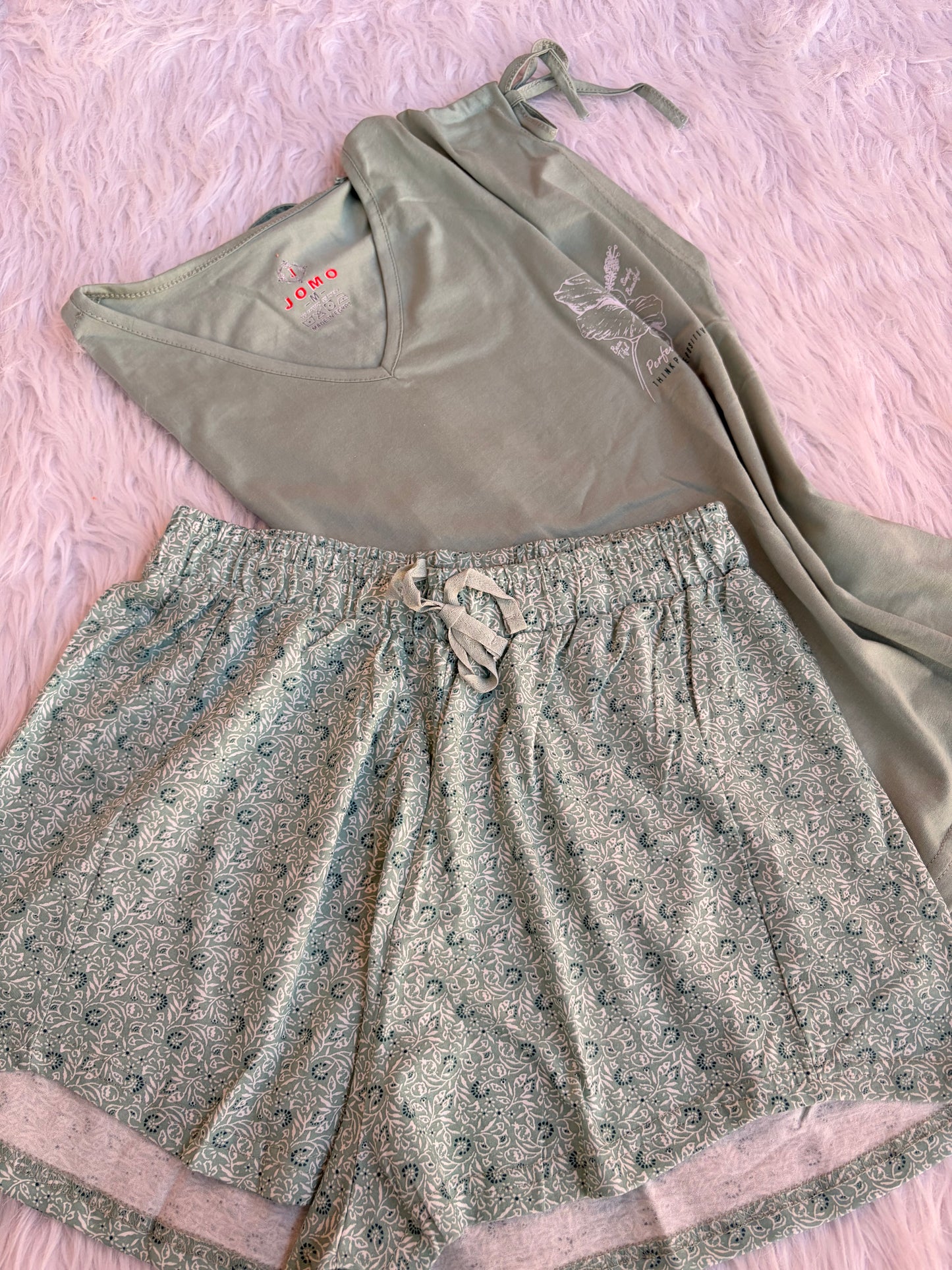 Ruffle shorts pj set