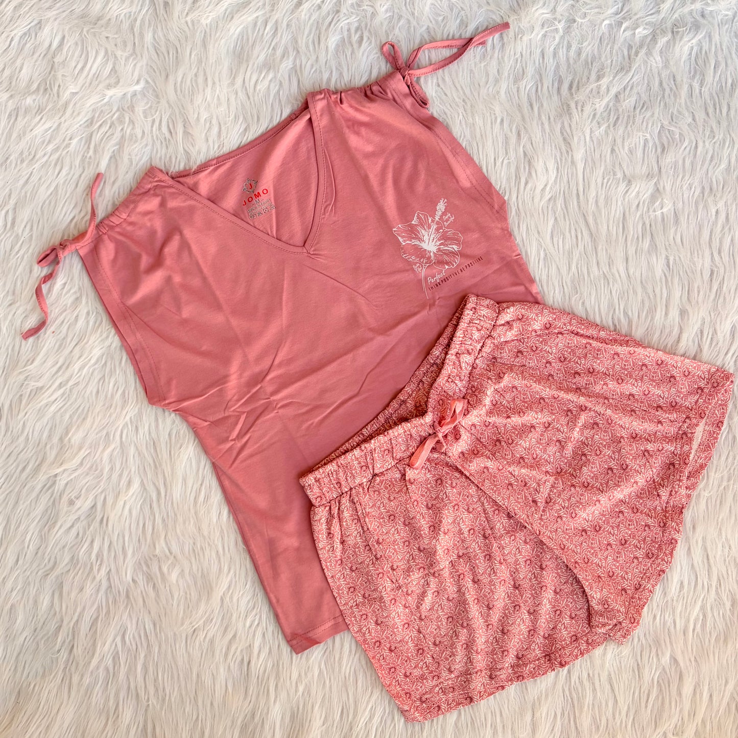 Ruffle shorts pj set