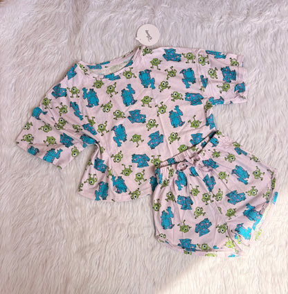 Monster's shorts pj set
