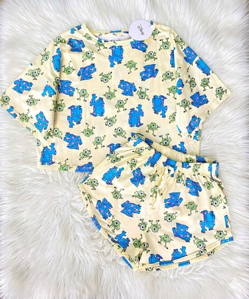 Monster's shorts pj set