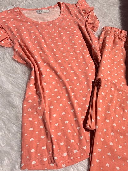 Hearts T cami pants pj set