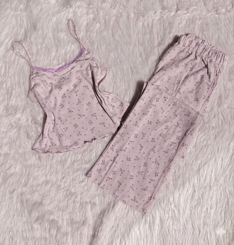 Baby flowers cami pants pj set