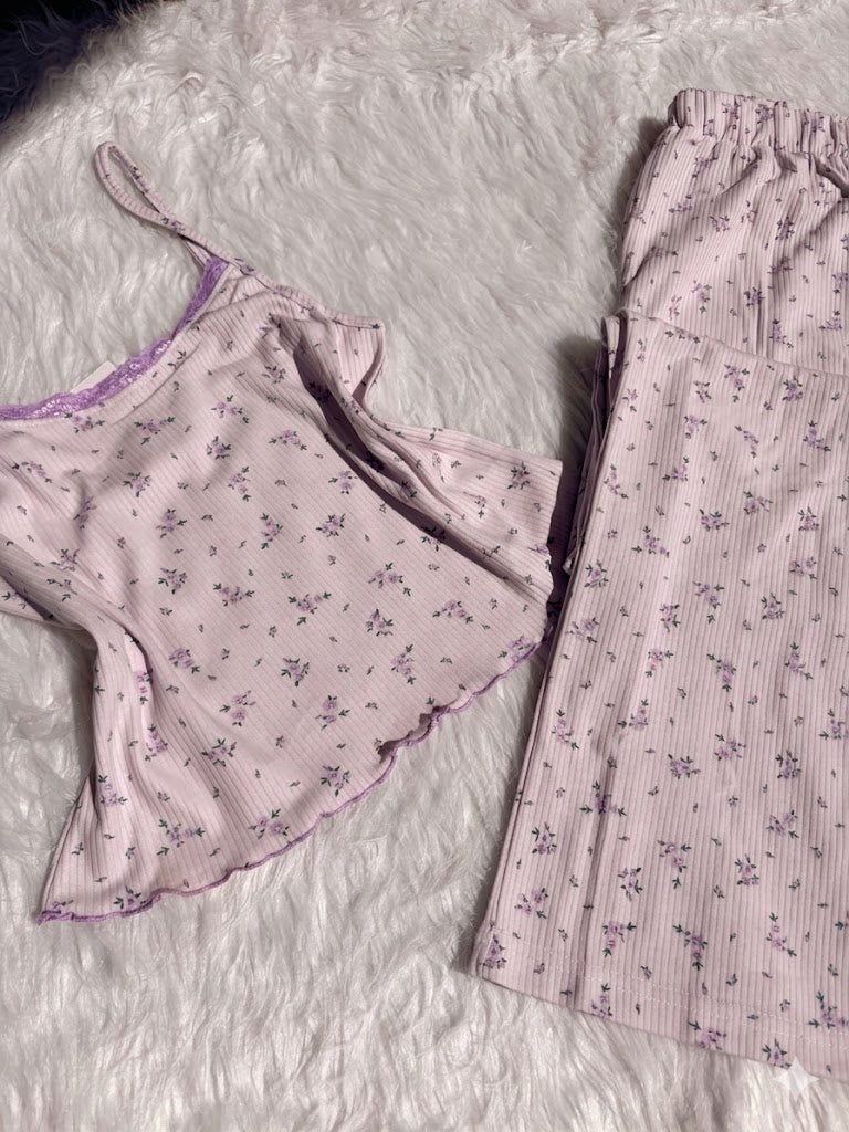 Baby flowers cami pants pj set