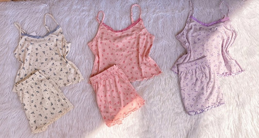 Baby flowers cami shorts pj set
