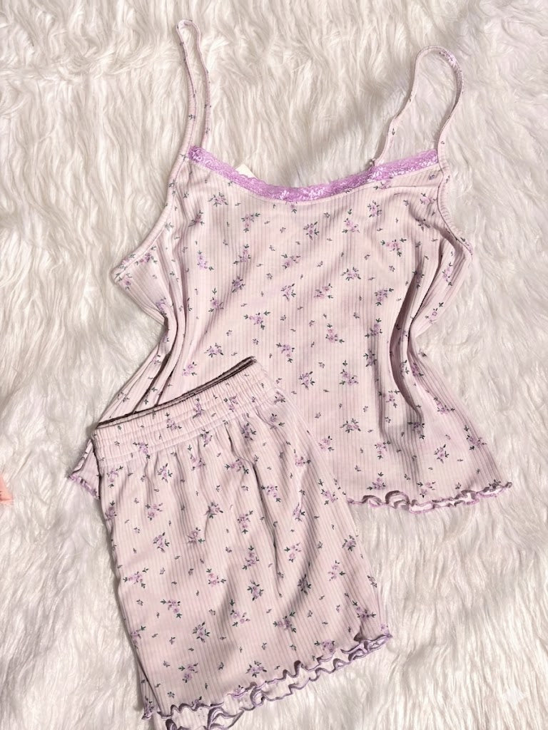 Baby flowers cami shorts pj set