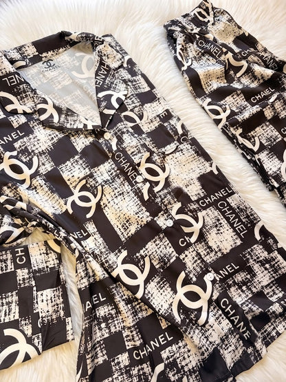 Chanel old silk satin Luxury pj set