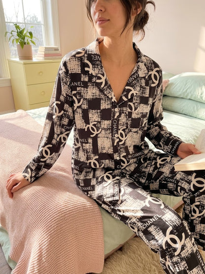 Chanel old silk satin Luxury pj set