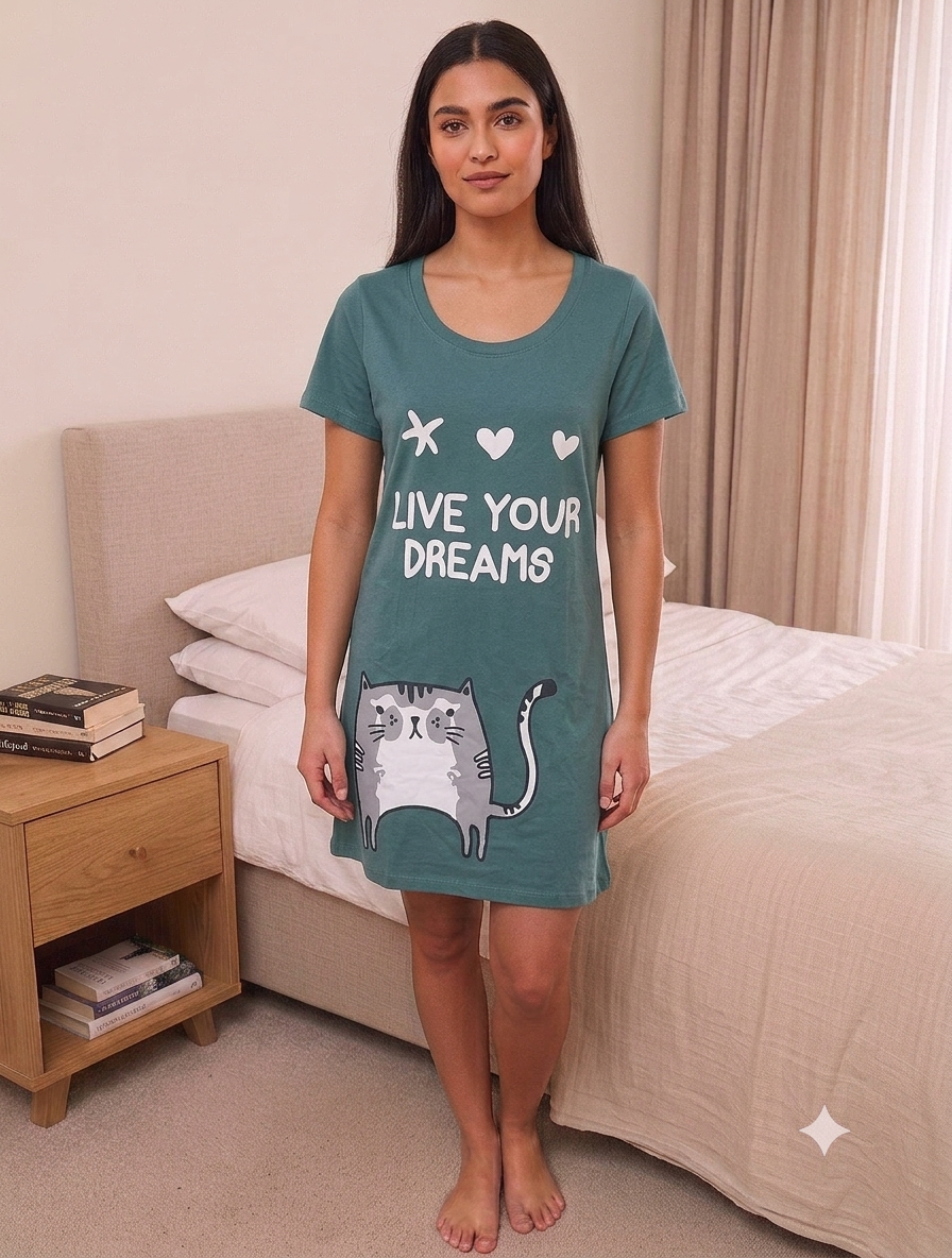 Plain cotton 2 nightshirt