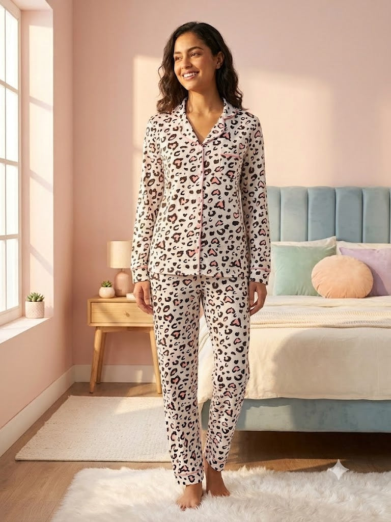 Leopard T fall Classic PJ Set