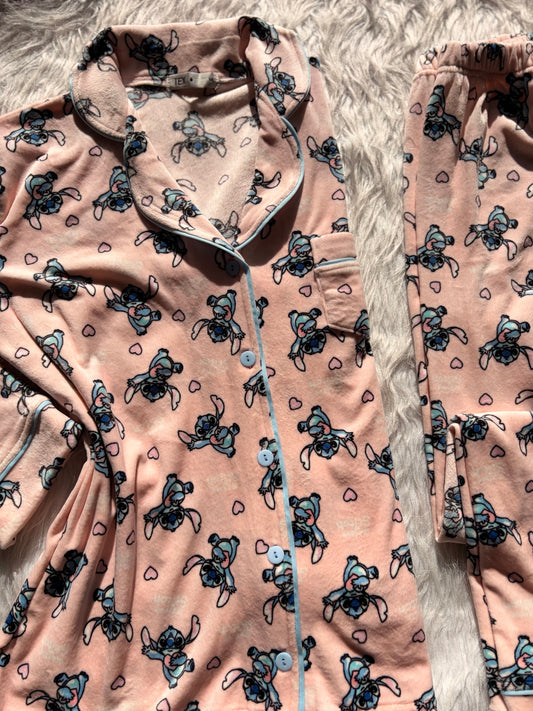Stitch velvet classic pj set