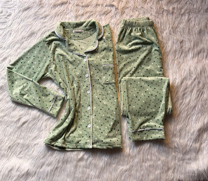 Mini hearts velvet classic pj set