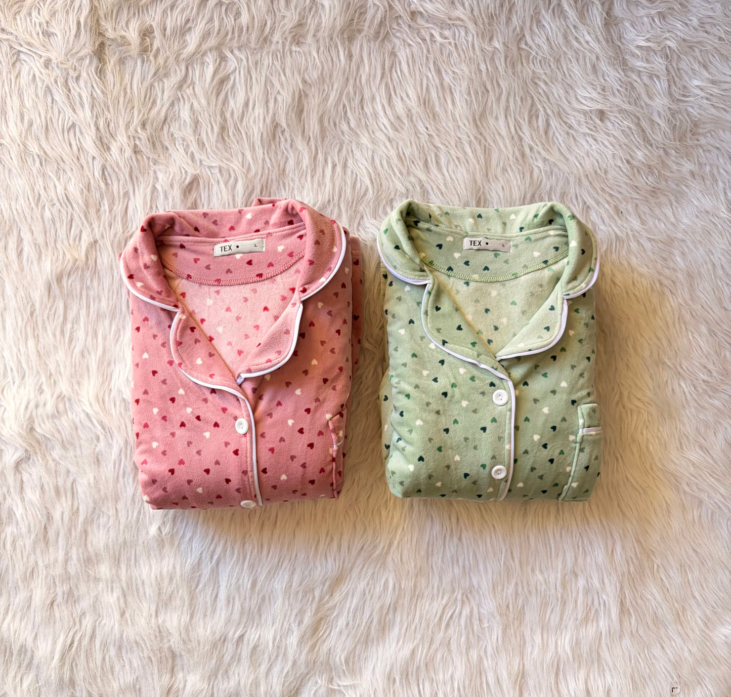 Mini hearts velvet classic pj set