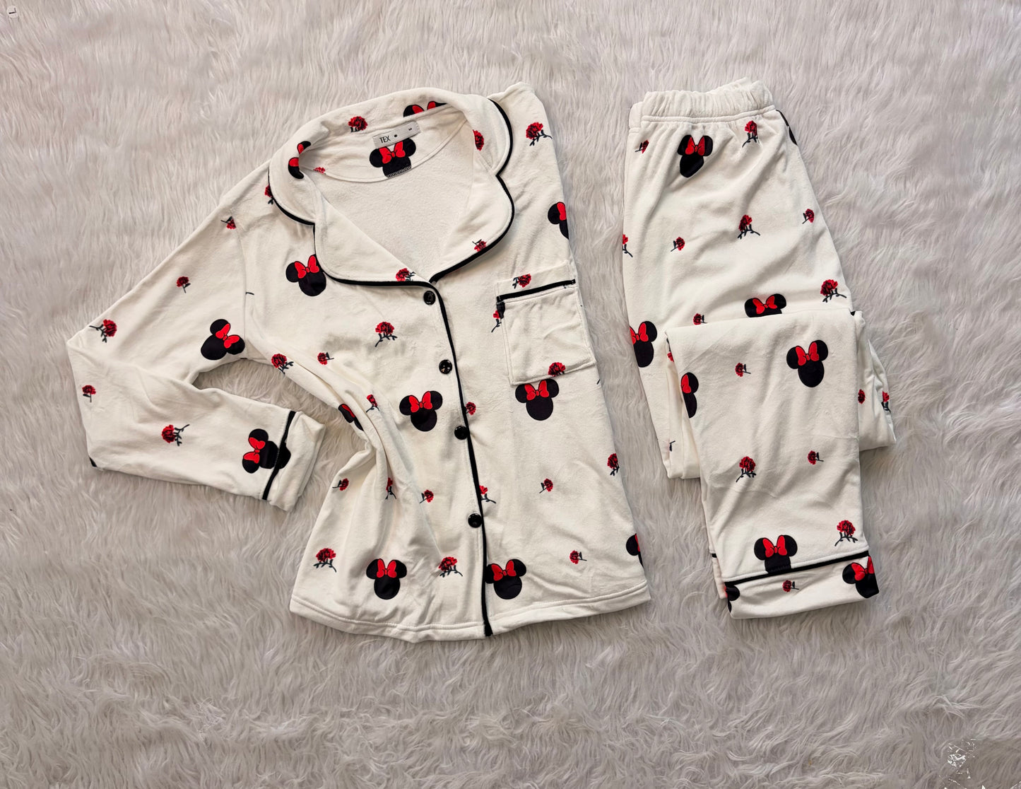 Mickey flower velvet classic pj set