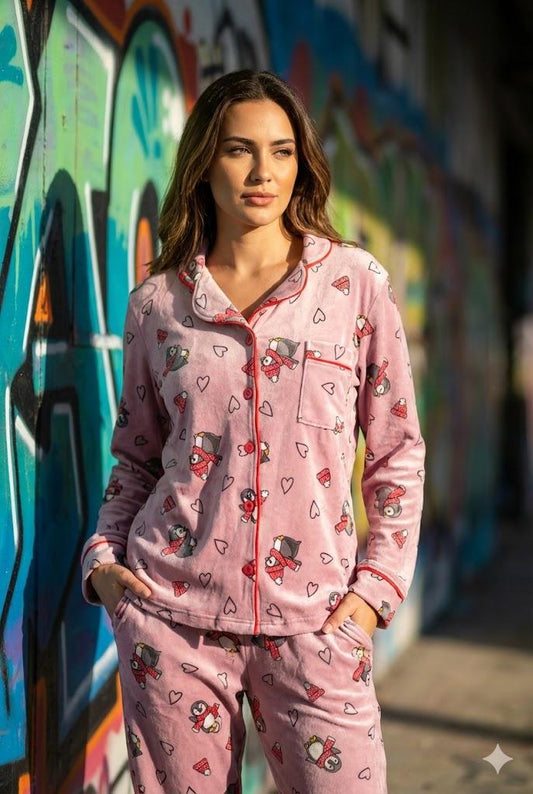 Penguin  velvet classic pj set